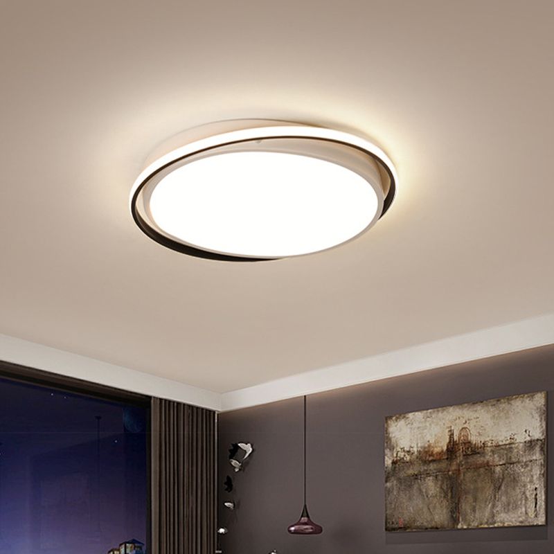 14"/18"/22" W Round Acrylic Flush Light Minimalism White LED Ceiling Flush Mount in Warm/White Light