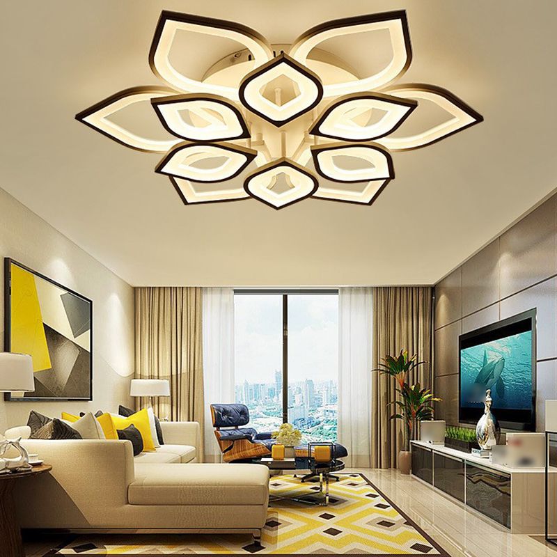Floral Ceiling Light Fixture Nordic Style LED Close to Ceiling Lamp with Acrylic Shade