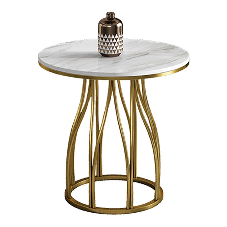 Sintered Stone White Dining Table Glam Style Pedestal Table for Dining Room
