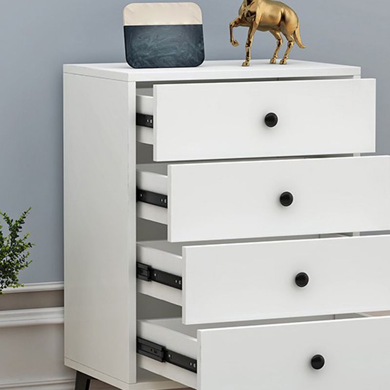 Modern Accent Chest with Soft Close Drawers White Accent Cabinet