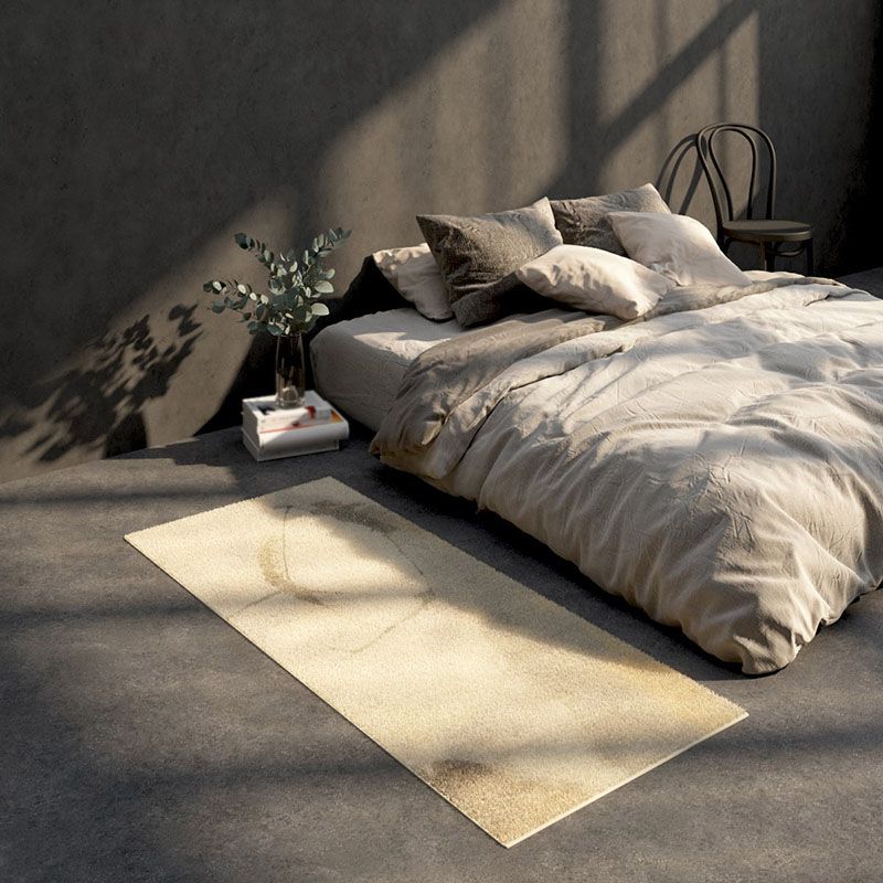 Beige Modern Carpet Polyester Color Block Carpet Washable Carpet for Living Room