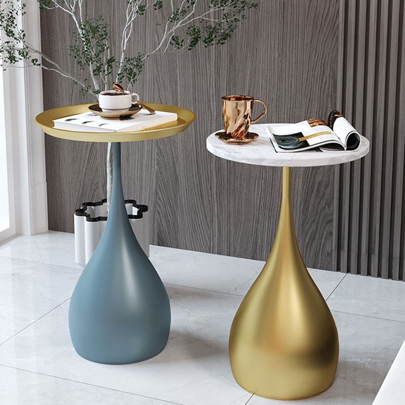 Tray Top Round Side End Table Pedestal End Table for Living Room