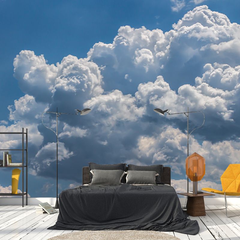 Blue Sky Mural Wallpaper Photography Sleeping Room Wall Decor for Home
