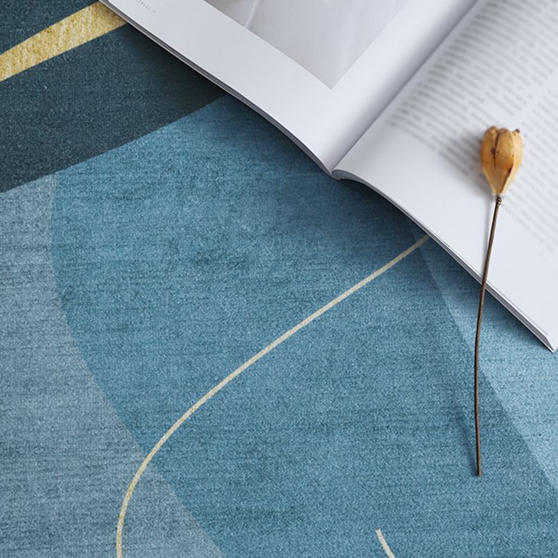 Black Modern Rug Blending Graphic Rug Non-Slip Backing Rug for Home Decoration