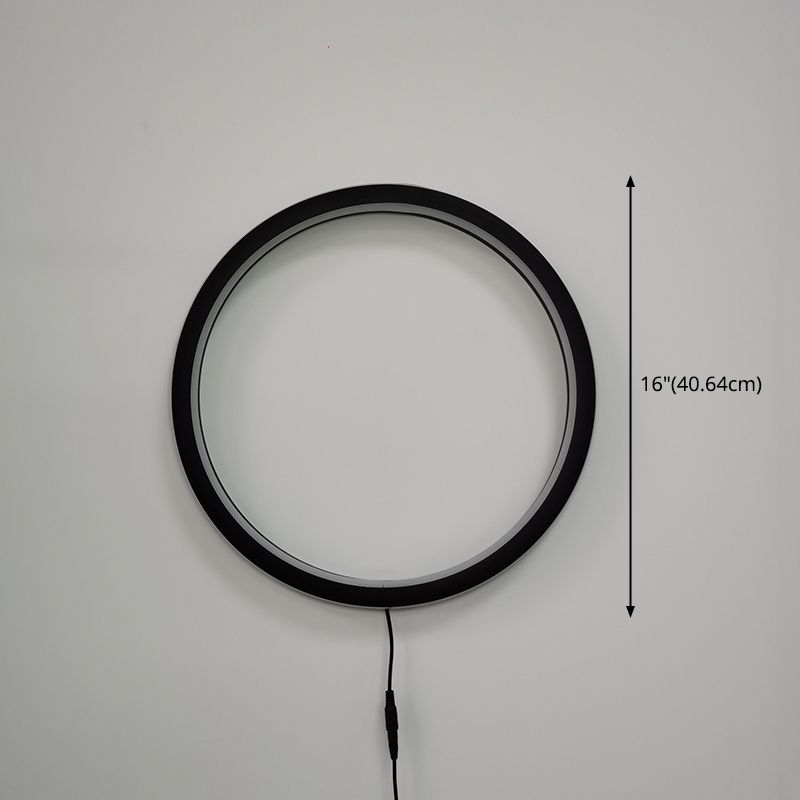 Black Rounded Shade Wall Lamp 1-Light Modern Metal Wall Mounted Light for Bedroom