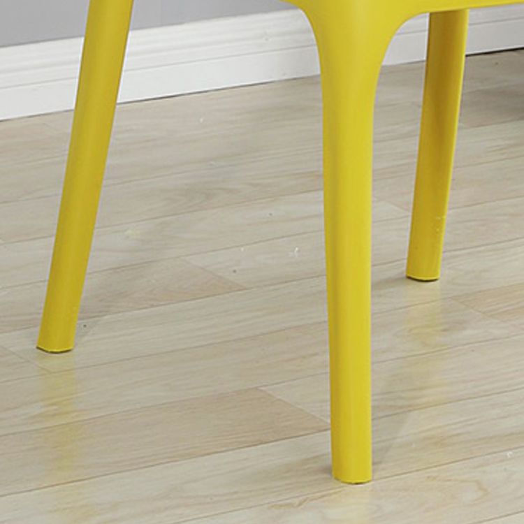 Silla de comedor de plástico de estilo moderno, silla lateral apilable sin brazos para cocina (juego de 4)