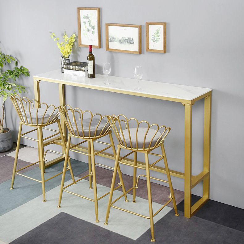 Glam Style Rectangle Bar Set 1/7 Pieces Stone Pub Dining Set for Dining Room