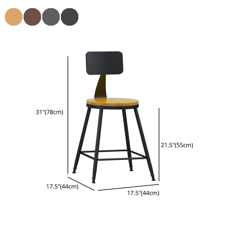 Industrial Style Bar-stool Metal Legs Counter Stool for Kitchen Bar