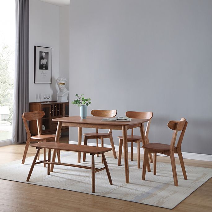 Glam vaste houten rechthoekige vorm eettafel bruine standaard eettafel voor keuken