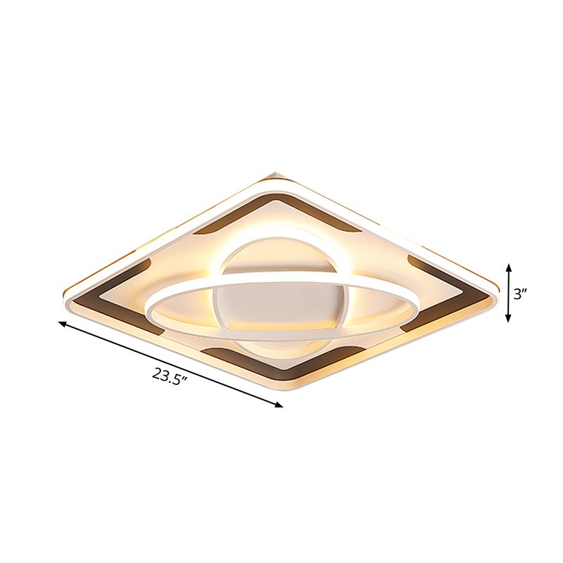 Integrierte Led Geometrische Bündelleuchte Modernes Metall Schwarz und Weiß Flush Ceiling Light in Warm/White, 18 "/23.5" /35.5 " W