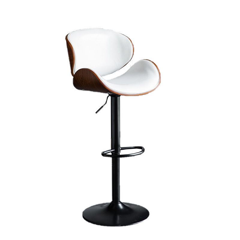 Contemporary Adjustable Height Swivel Bucket Bar Stool with Footrest
