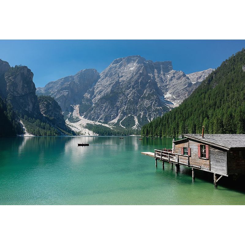 Blue Lake High Mountain Scenery Wall Mural Decorate Living Room Wall Decor