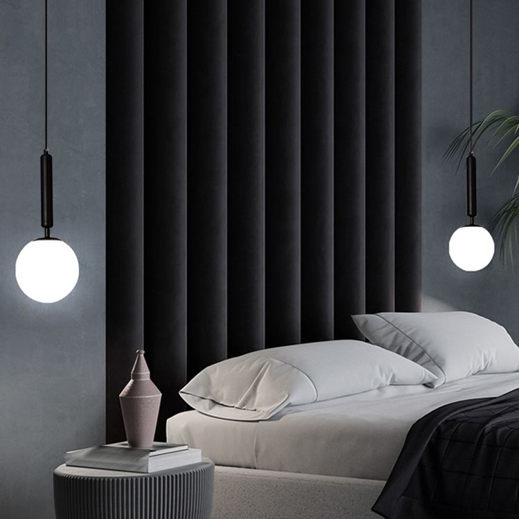 Modern Style Spherical Shape Hanging Light Glass 1 Light Hanging Light Fixture