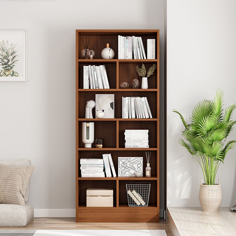 Contemporary Style Bookshelf Engineered Wood Closed Back Shelf Bookcase