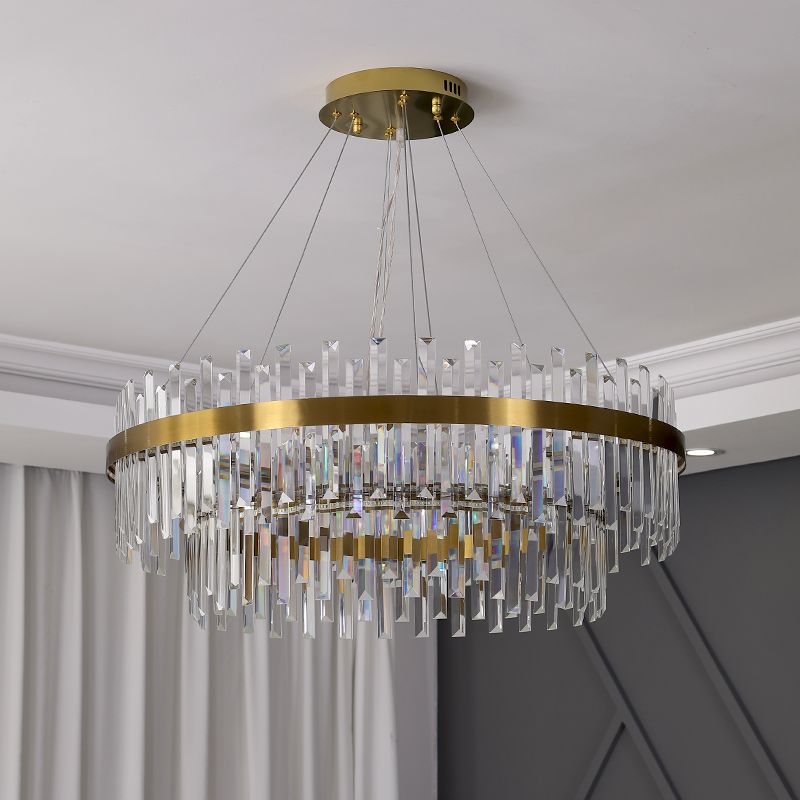 Runde Form hängende Lichter Kristall Kronleuchter für Wohnzimmer Esszimmer