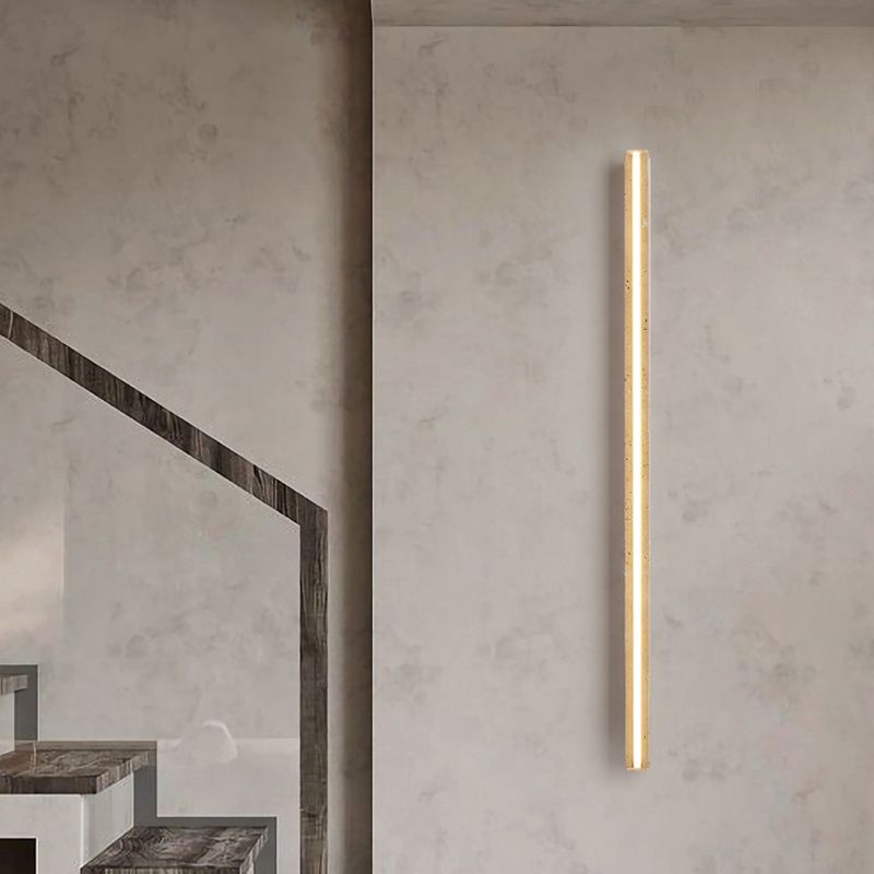 Linear Shape Stone Wall Mount Light Modern Style 1-Light Wall Light Sconce in Yellow