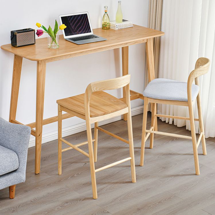 Industrial Style Counter Chair Solid Wood Footrest Counter Stool for Restaurant