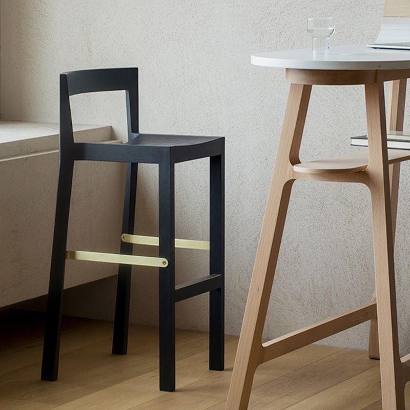 Solid Wood Bar Stools Designer Style Stackable Bar Stool with Backrest