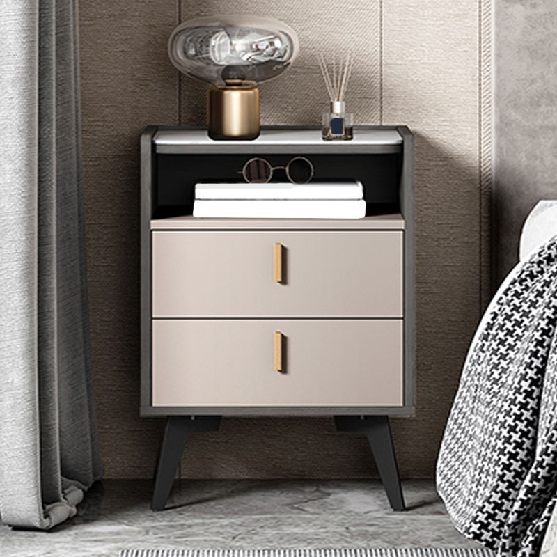 Stone Top Nightstand Modern Open Stoarge Drawer Legs Included Bed Nightstand
