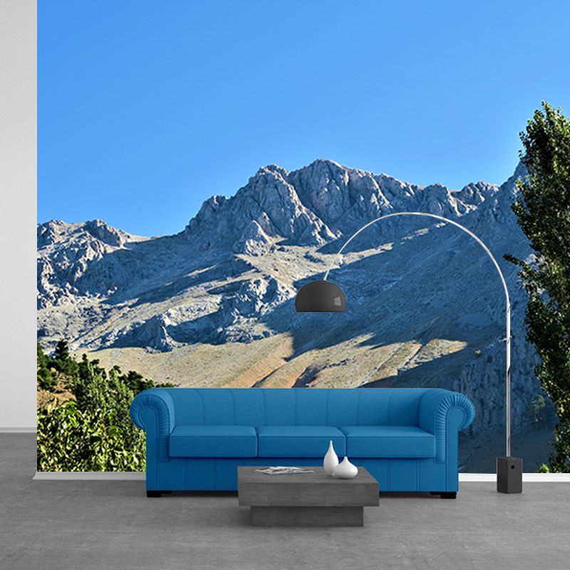 Modern Mountain Landscape Moisture Resistant Wall Covering for Sitting Room