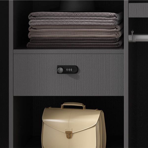 Contemporary Grey and White Storage Cabinet  Bedroom Cabinet with Sliding Doors