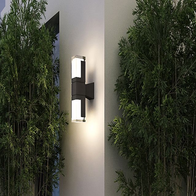 Quadratische Form Metallwandbeleuchtung moderne Multi -Leuchten -Wandmontagebeleuchtung in Schwarz