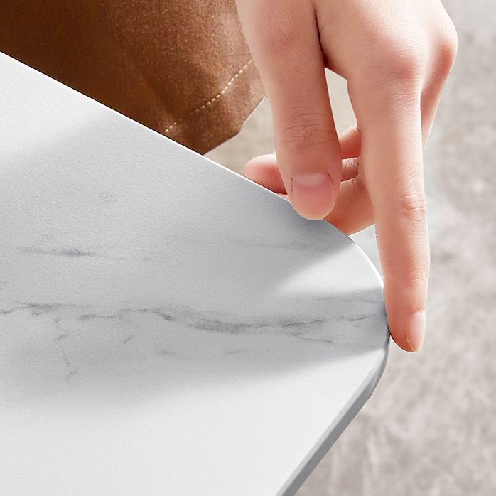 Modern Style Sintered Stone Dining Table Rectangular Dining Table with Metal Base