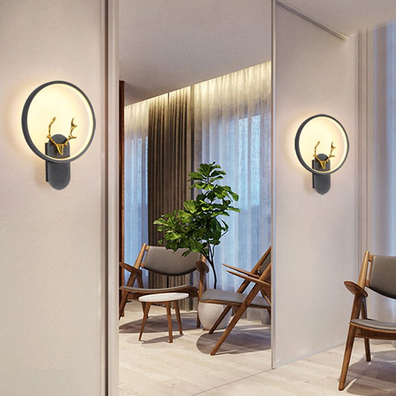 1-Light Geometric Wall Lighting Ideas Modern Style Metal LED Wall Lamp