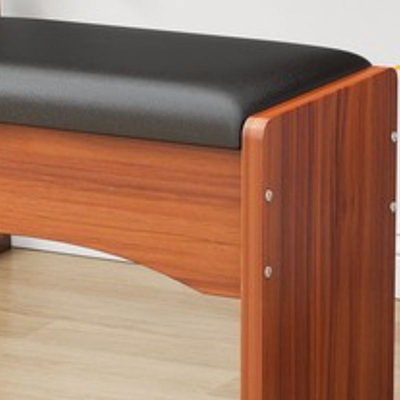 Modern Ottoman Pure Color Rectangle Upholstered Wood Frame Fade Resistant Pouf