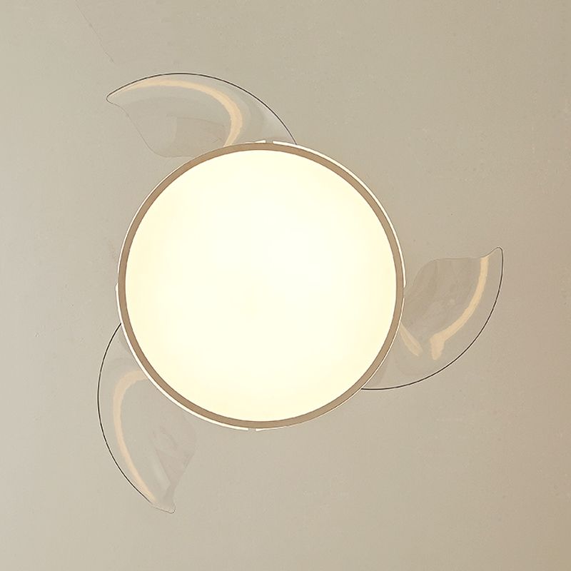 Round Shape Ceiling Fan Lighting Kids Style Metal 1 Light Ceiling Fan Lamp for Living Room