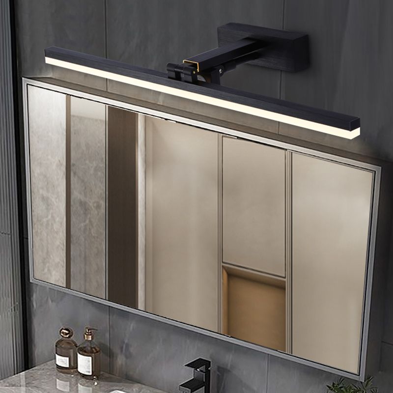 Contemporary Black Single Bathroom Vanity Light LED Bath Bar