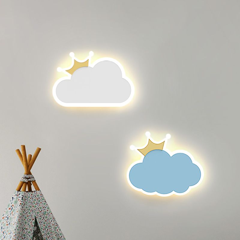 Cloud Shape Acrylic Wall Sconce LED Cartoon Children Bedroom Wall Light