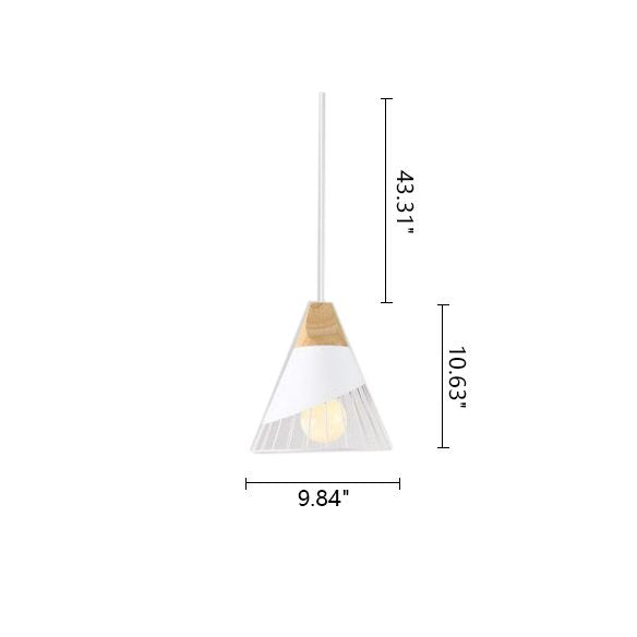 Modernism Cone Pendant Light 1 Light Aluminum and Wood Pendant Ceiling Light in Black/Blue for Dining Table