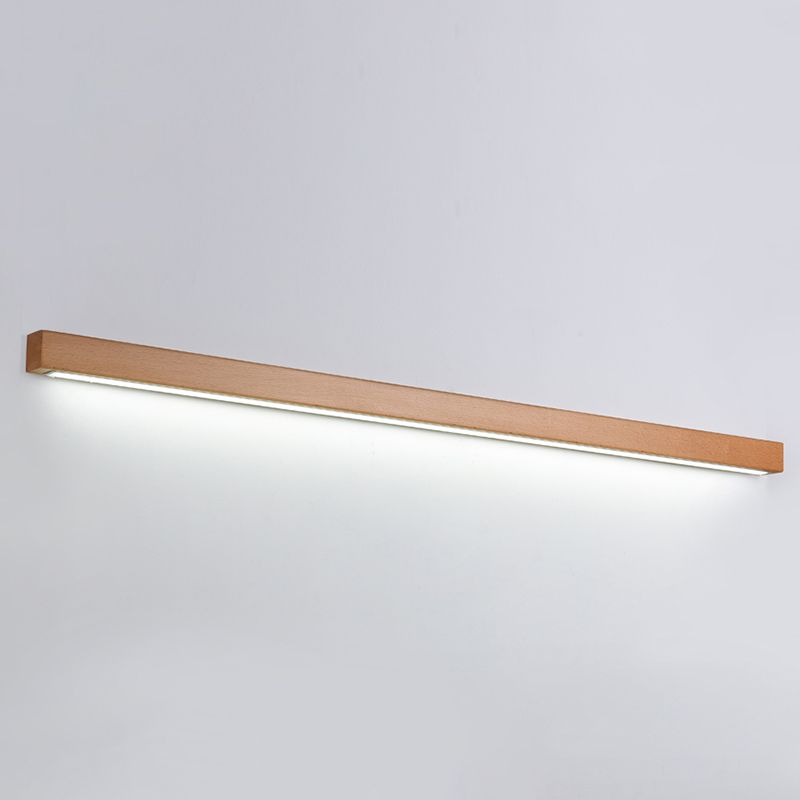 Wood Linear Wall Lighting Modern Style 1-Light Wall Mounted Light Fixture in Brown