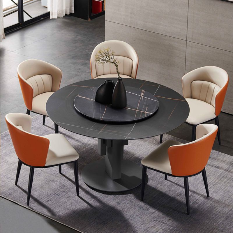 Modern Faux Leather Dining Chairs Wingback Armless Dining Side Chair