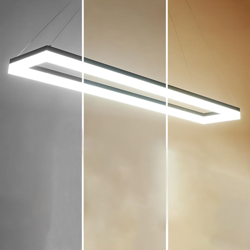 Nordic Modern Hanging Light Office LED Einfache Rechteck -Anhängerleuchte