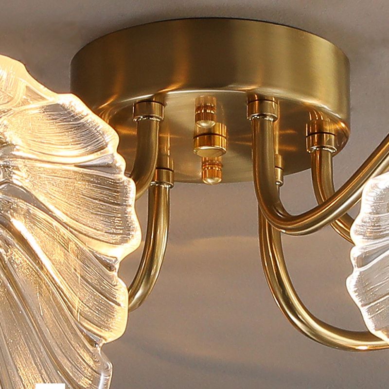 Contemporary Ceiling Lamp Colorful Glass Shade Flush Mount Light Fixture for Sitting Room