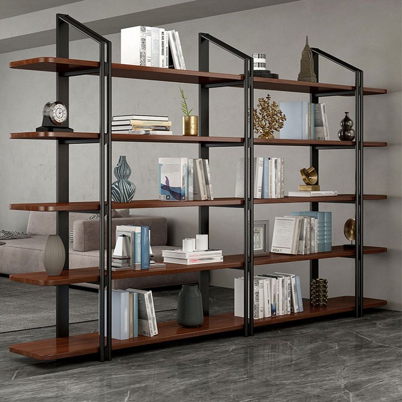 Wooden Etagere Bookcase Contemporary Natural Open Back Bookshelf