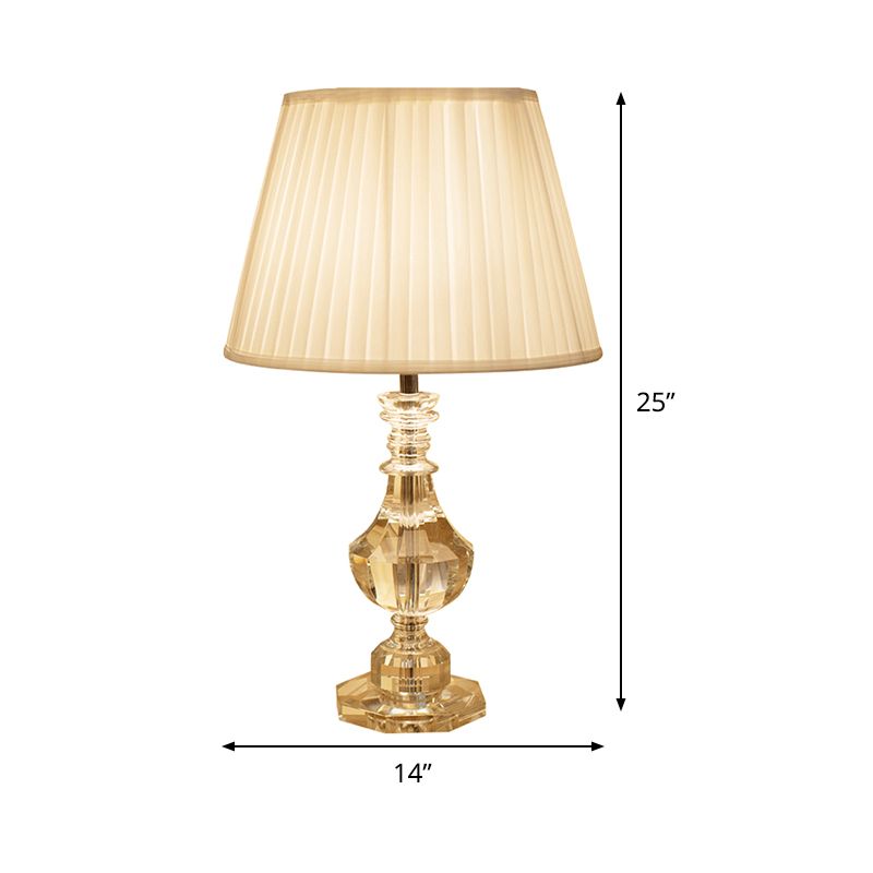 Lámpara de estudio con curvas contemporánea, cristal cortado a mano, luz de libro de lectura de 1 cabezal en blanco