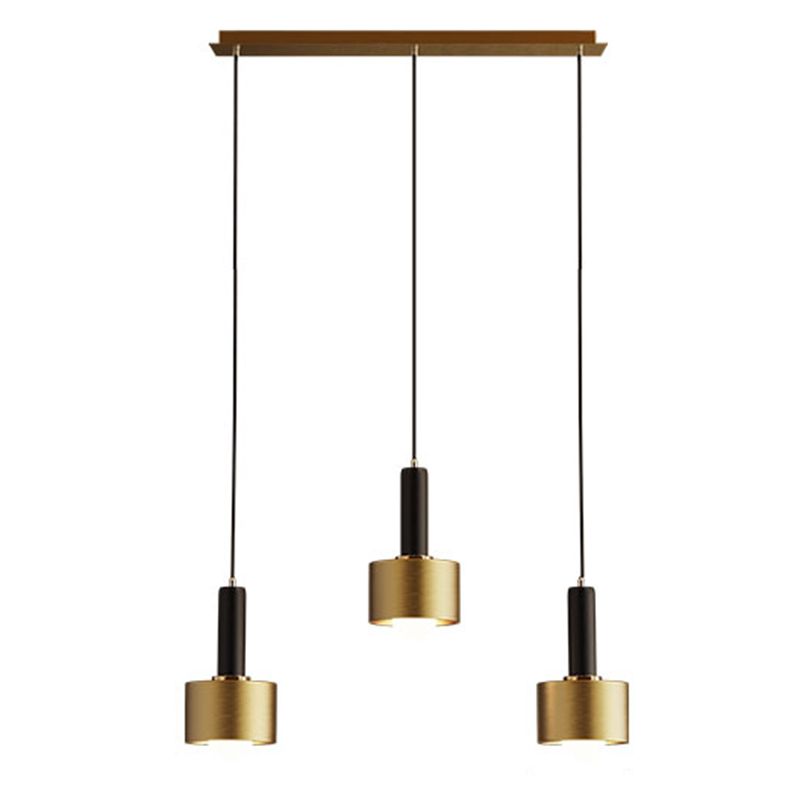 Contemporary Pendant Light Kit Gold Shaded Hanging Ceiling Light with Metal Shade