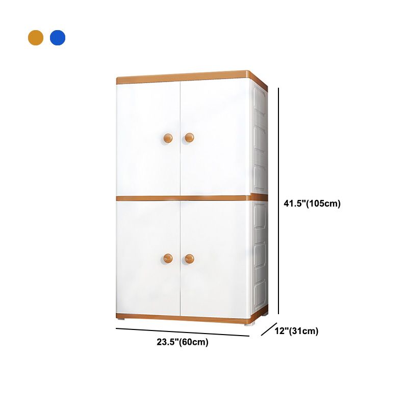 Contemporary Style Wardrobe Armoire Plastic Non-Hanging Armoire with Door