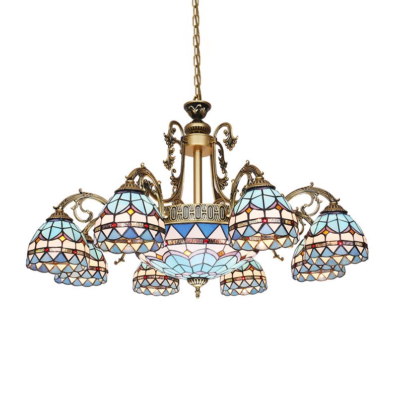 9/11 lumières lustre lustre luminaire méditerranéen dôme en colorant lampe suspendue en bleu