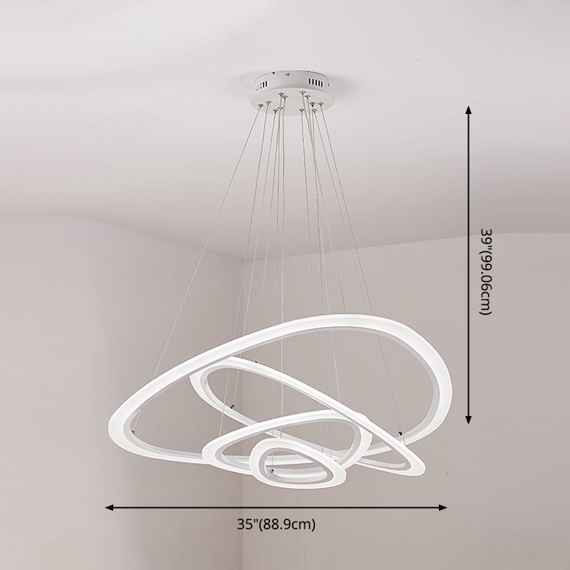 Large Modern Chandelier Multiple Rings Chandelier Light Fixtures Metal Chandelier