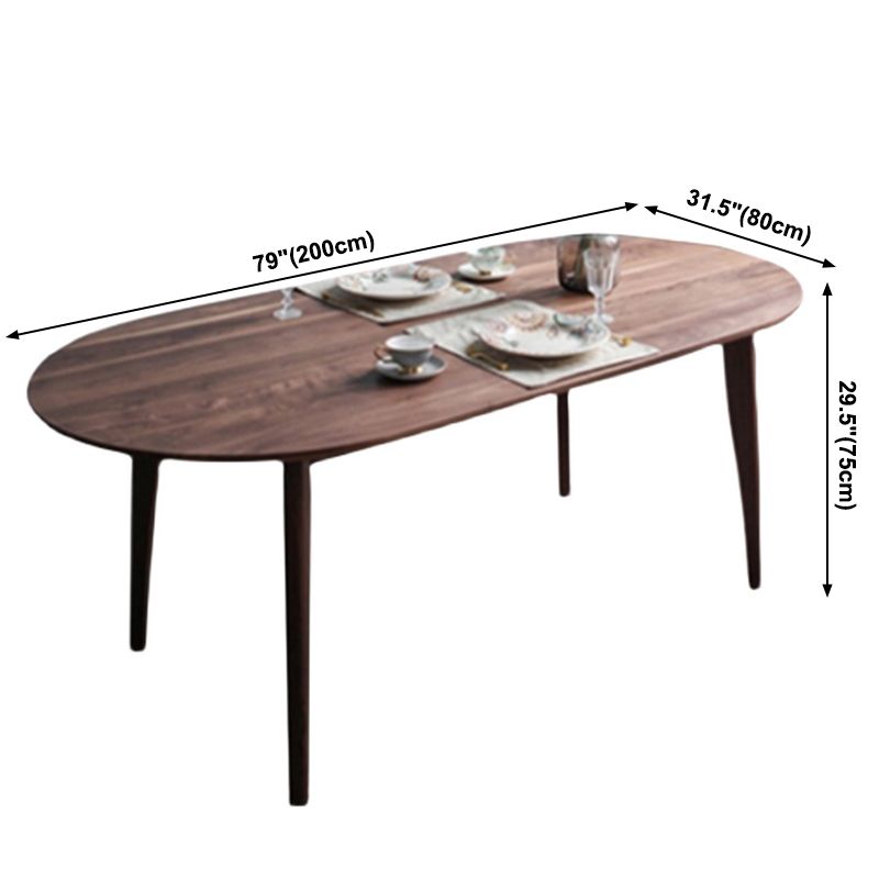 Mesa de comedor ovalada contemporánea Mesa de madera maciza con 4 patas para el comedor