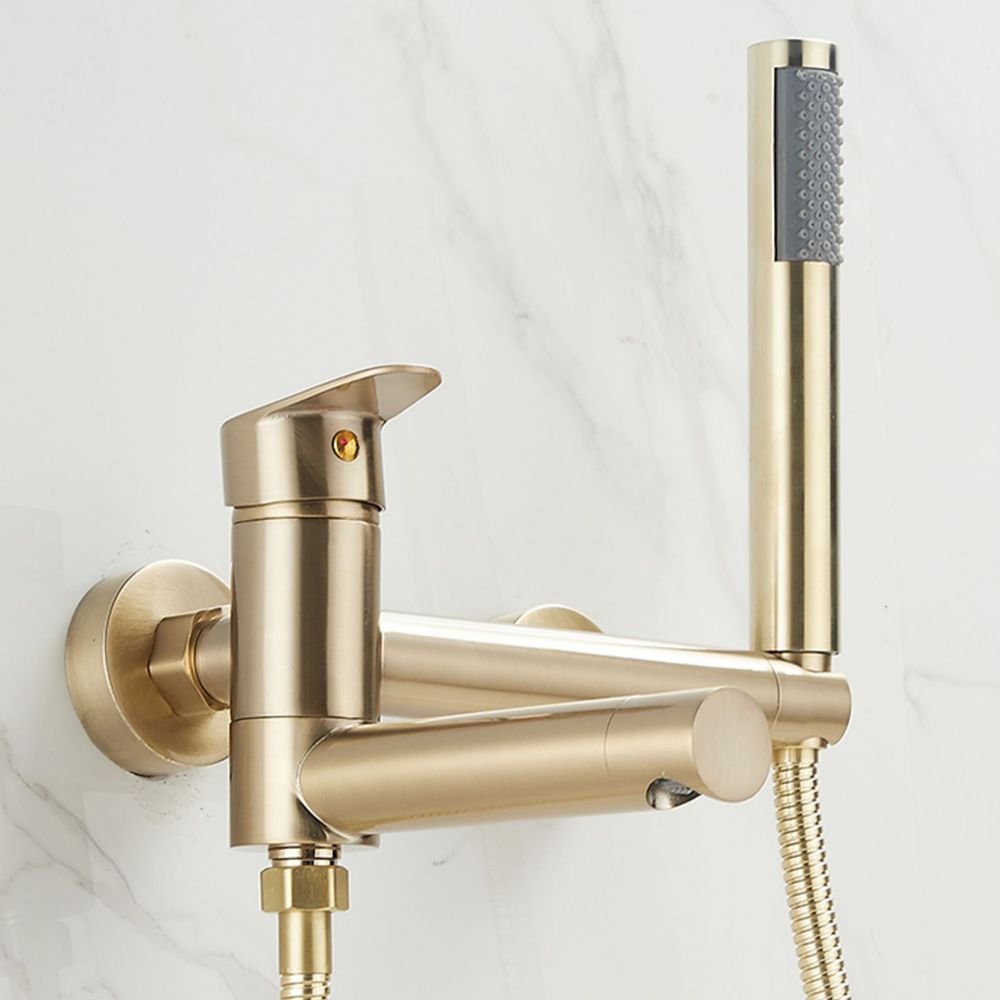 Wall Mounted Metal Tub Filler Low Arc Single Handle Tub Faucet Trim