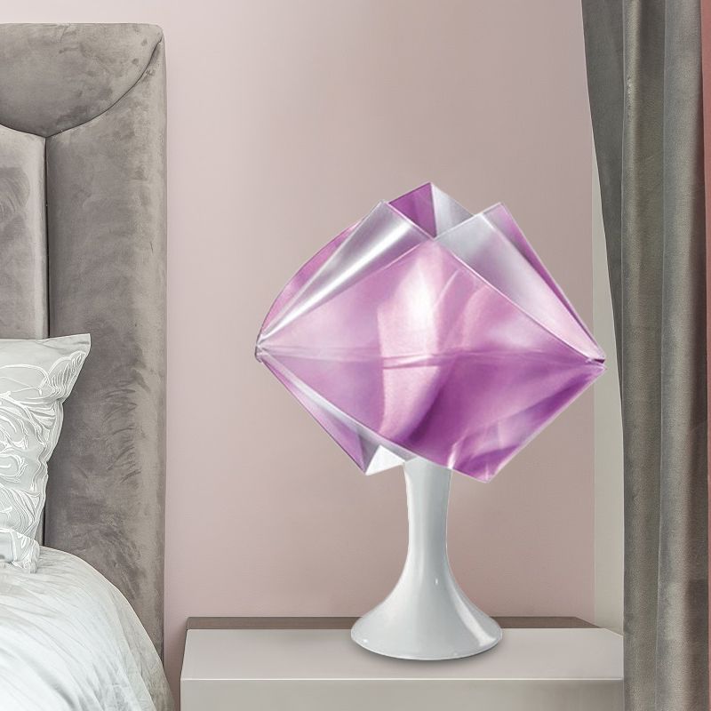 Lampada da comodino in ferro viola/giallo stile semplice con 1 lampadina, illuminazione da comodino in ferro con base per soggiorno