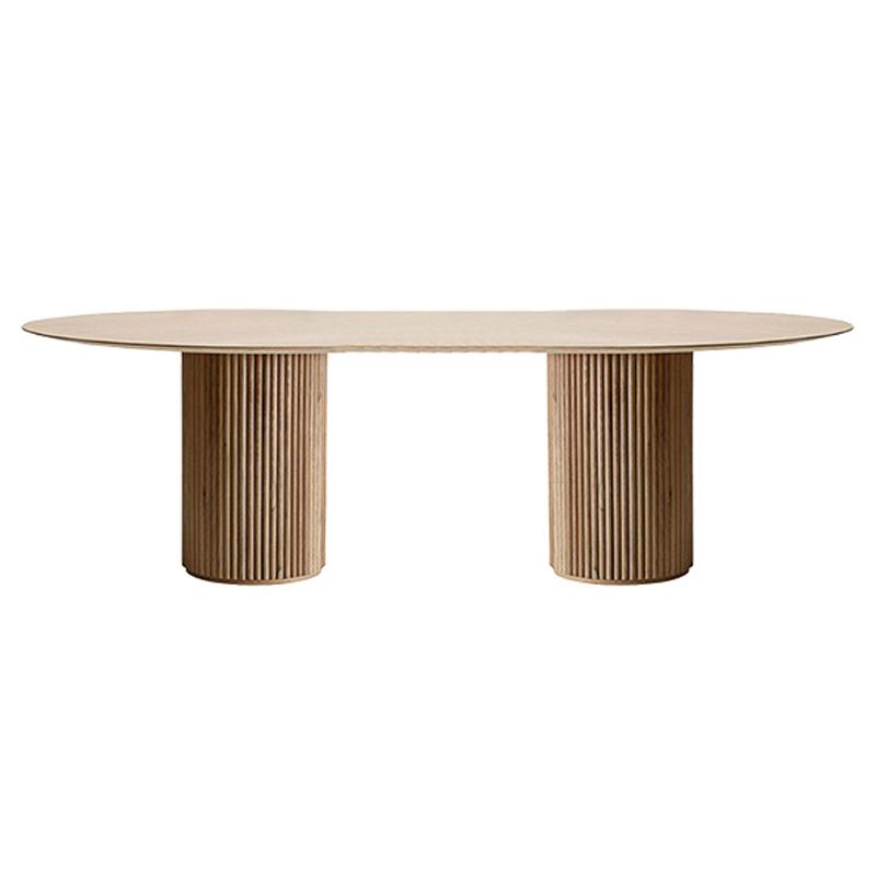 Tono de comedor moderno de pedestal doble oval