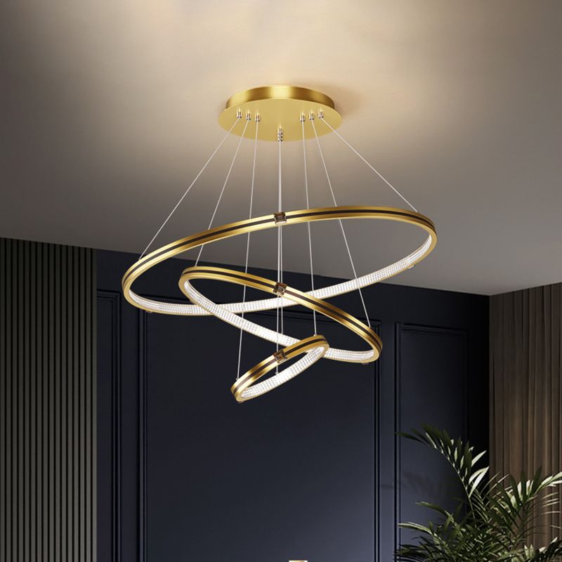 Lampada del lampadario moderno a ginnastica a anello di semplicità Lights Acrilico Ampiccamento a sospensione per il ristorante