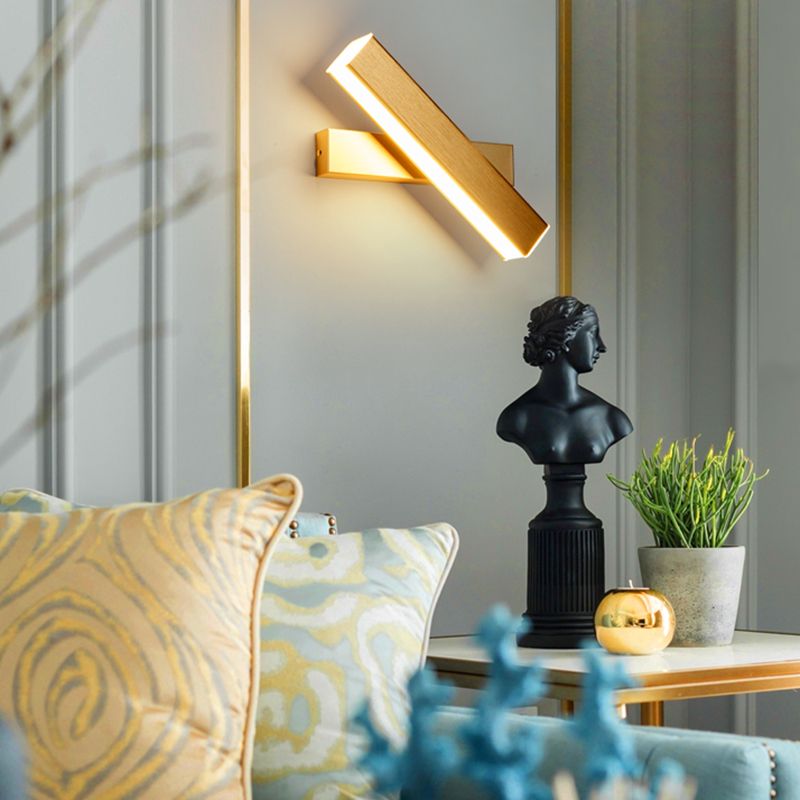 Modern Simple Aluminum Wall Light Rectangle Shape Rotatable Wall Lamp for Bedroom