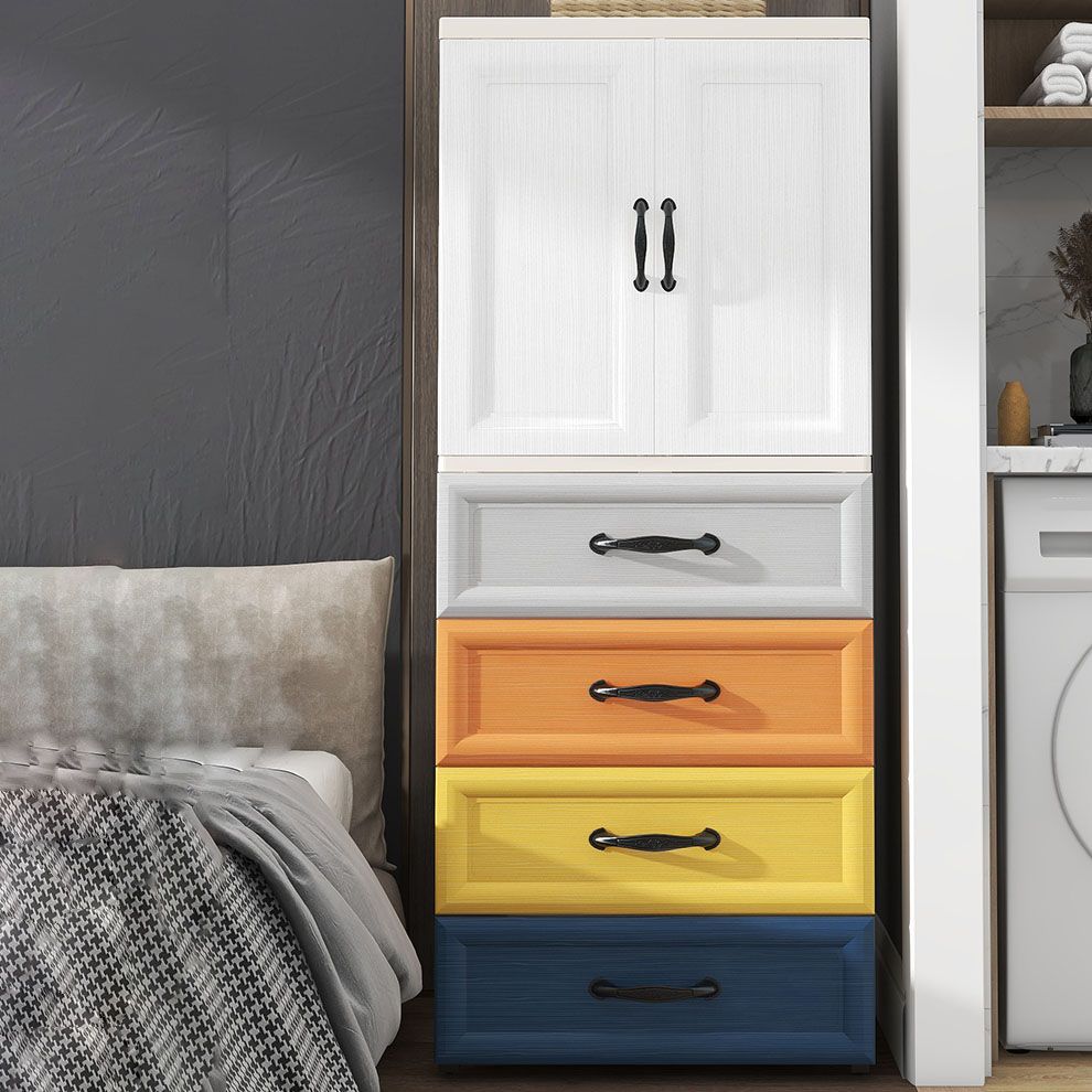 Plastic Contemporary Storage Cabinet for Bedroom Matte Finish Cabinet